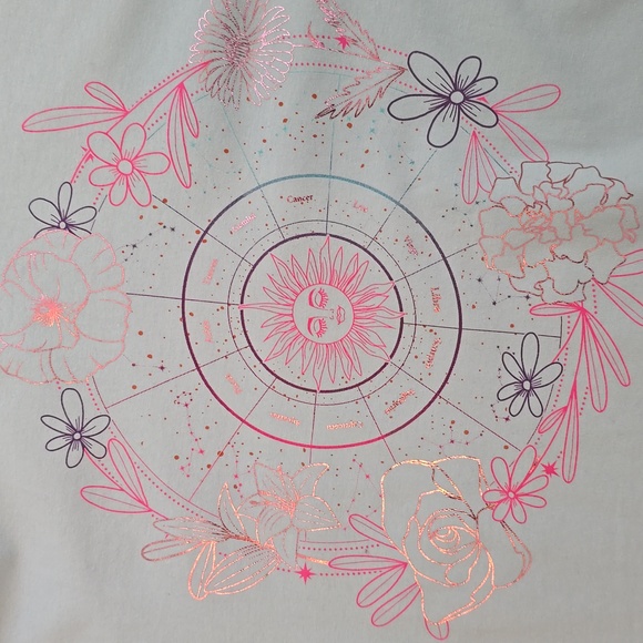 ELECTRIC PINK BRAND WOMENS BLUE ZODIAC SIGNS CROP TOP TEE-SHIRT SIZE XL - Picture 13 of 16